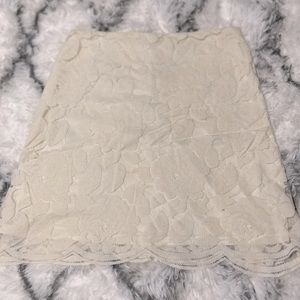 Cream Floral Lace Skirt